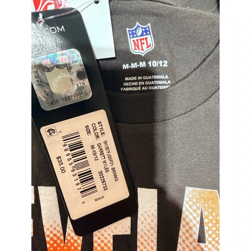 NFL Cleveland Browns Myles Garrett 95 Kids 10/12 Youth T-Shirt Football Athletic